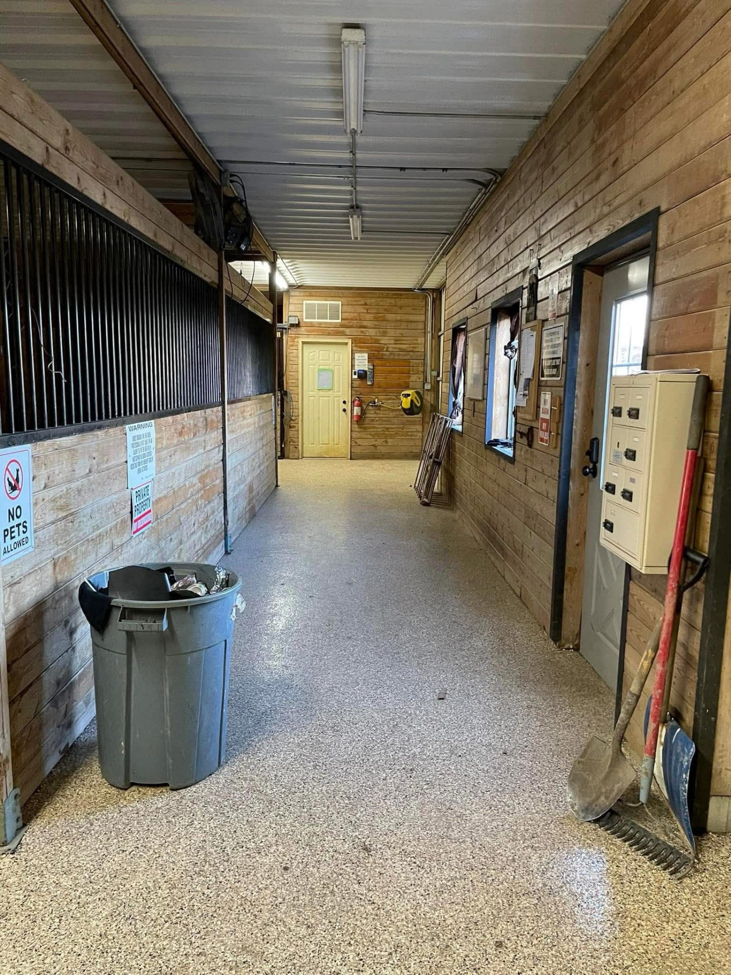 Barn aisle with stalls